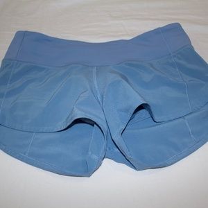 Blue Lululemon Speed Up Shorts